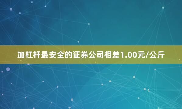 加杠杆最安全的证券公司相差1.00元/公斤